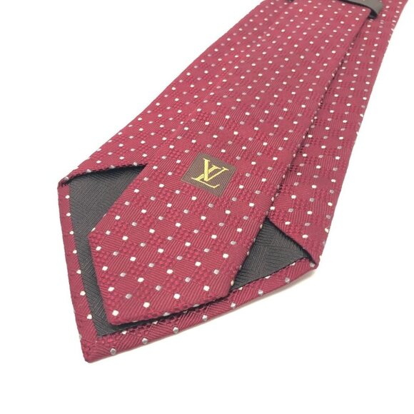 LOUIS VUITTON Dot pattern Necktie dot pattern Necktie silk wine-red - Picture 3 of 9